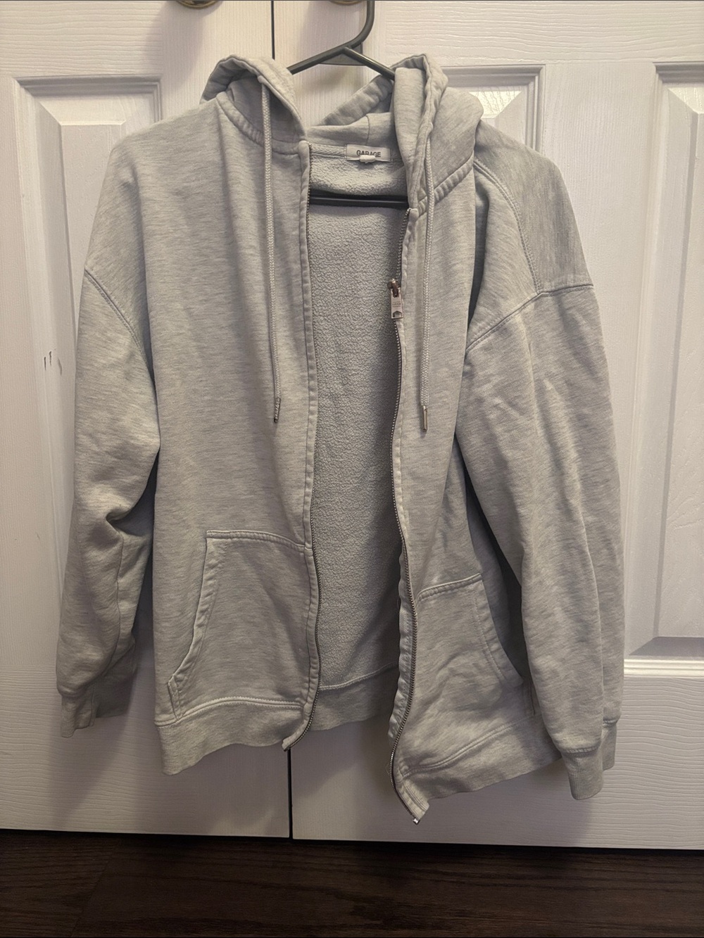 Garage Light Gray oversized Full-Zip Hoodie